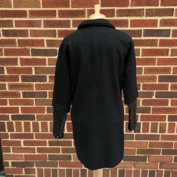 Vince Camuto Black Quitted Wool Blend Zippered Winter Coat Size XS - Picture 9 of 9